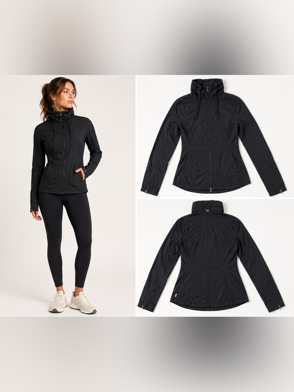 Lucy Activewear 23820 Lightweight Full Zip Running Jacket Black XS